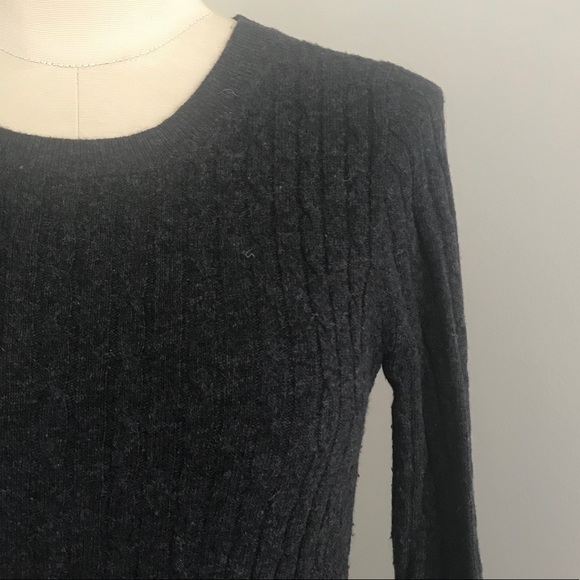 J Crew Cambridge Cable Crewneck Sweater, Gray, XS - Picture 2 of 8